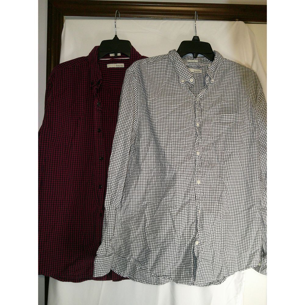 Hawker Rye Gingham Check Button-Down Shirts Bundle - Black/White and‎ Red/Blue